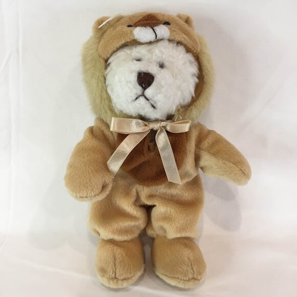 White Plush Bear In Lion Costume 8 inch Stuffed Animal Teddy Soft - Picture 1 of 4